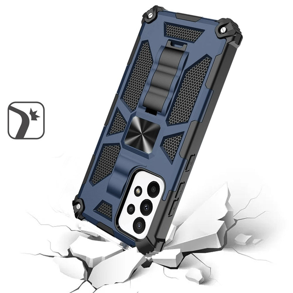 Samsung A23 5G Machine Magnetic Kickstand Case Cover - Dark Blue (1105090)