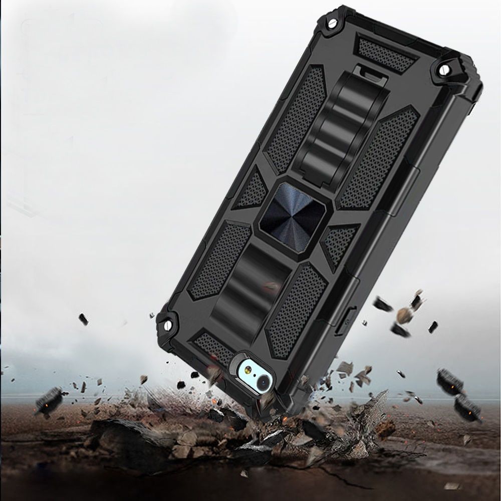 Apple iPhone SE 3 (2022) SE/8/7 Machine Magnetic Kickstand Case Cover - Black (1105166)