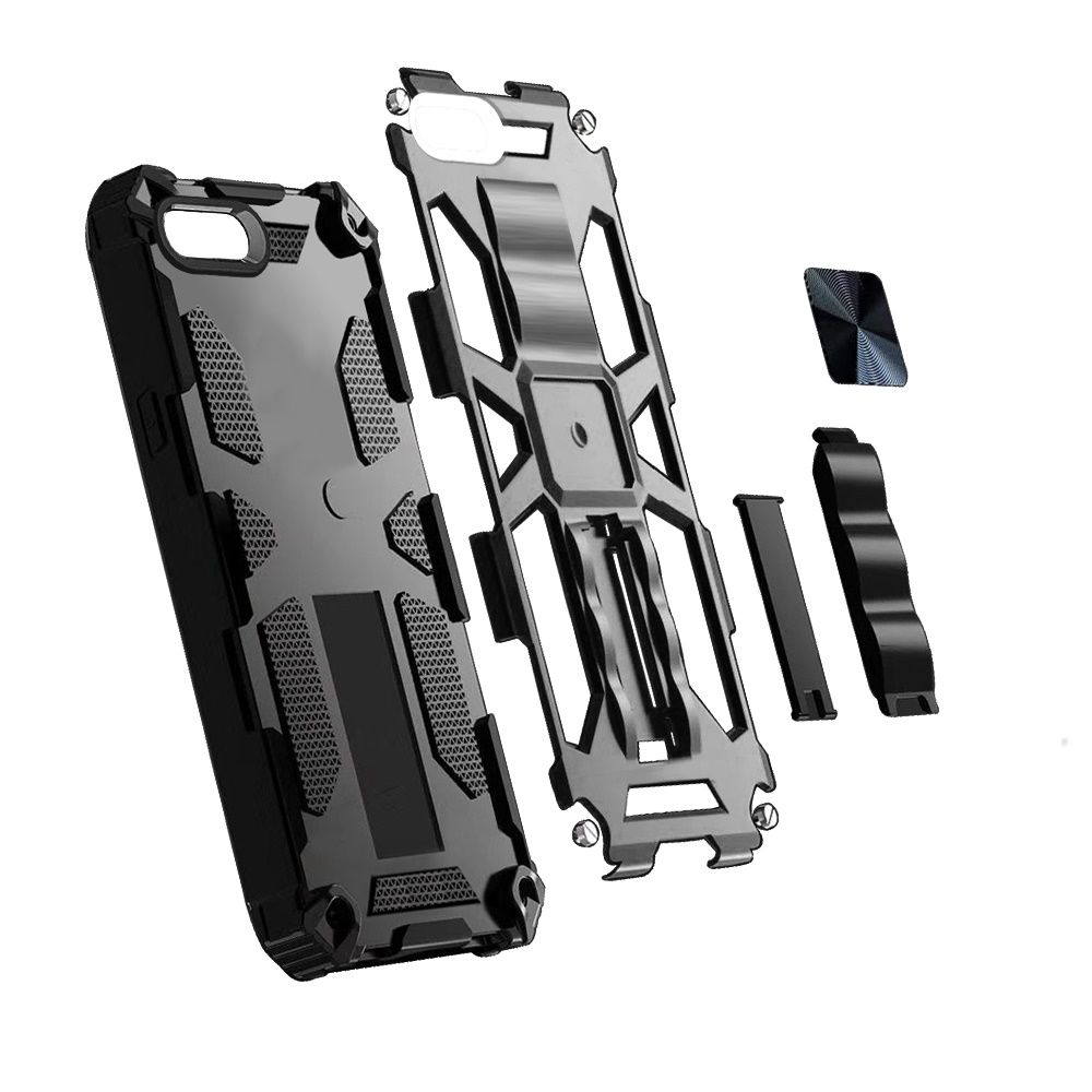 Apple iPhone SE 3 (2022) SE/8/7 Machine Magnetic Kickstand Case Cover - Black (1105166)