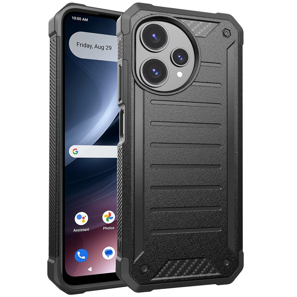 Cricket Icon PLUS (Plus Version Only) Premium Tough Lined Design Hybrid Case Cover - Black ( 1103520) (MSRP $39.99)