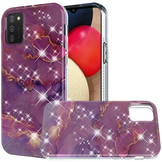 Samsung A02s META 2.5mm Thick TPU Glitter Design Case Cover - Purple (1101576)