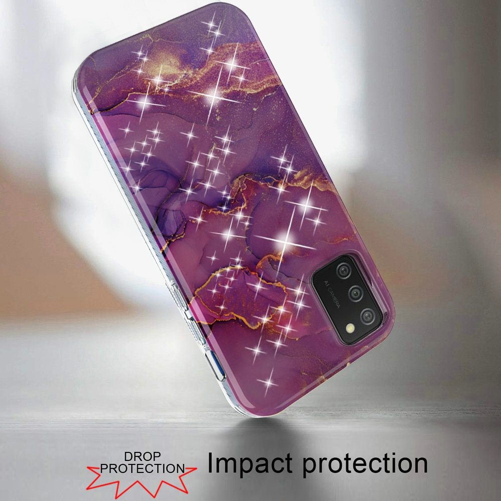 Samsung A02s META 2.5mm Thick TPU Glitter Design Case Cover - Purple (1101576)