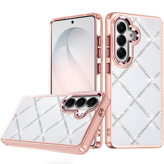 Samsung Galaxy s26 FE Gem Glitter Diamond Transparent Hard Colorful TPU Hybrid Case - Rose Gold (1108163) (MSRP $49.99)