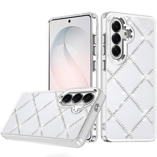 Samsung Galaxy s26 FE Gem Glitter Diamond Transparent Hard Colorful TPU Hybrid Case - Silver (1108164) (MSRP $49.99)
