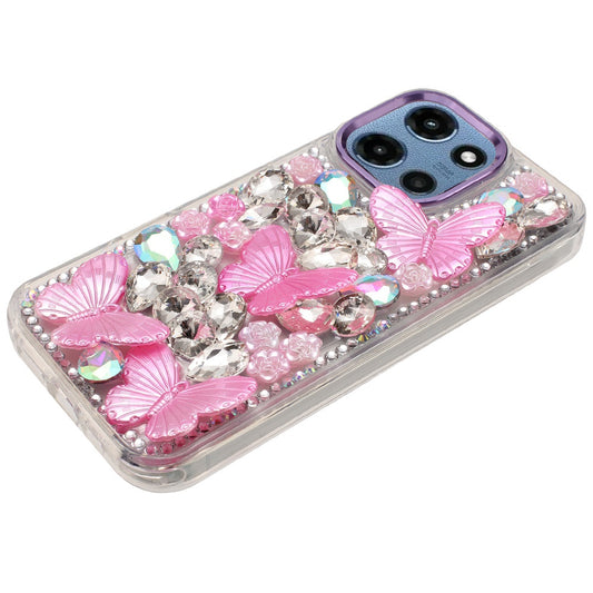 Moto G 5G 2025/2026 - G Play 2026 - Lavished Floral Butterfly Bling Stones Hybrid Case - Purple  (1108090) (MSRP $59.99)