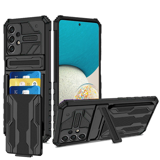 Samsung A53 5G Multiple Card Holder Kickstand Hybrid Case Cover - Black (1103546)