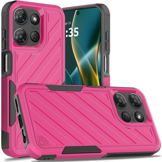 Moto G Stylus 5G 2025 Noble lined shockproof dual layer hybrid - Hot Pink/Black  (1102847)