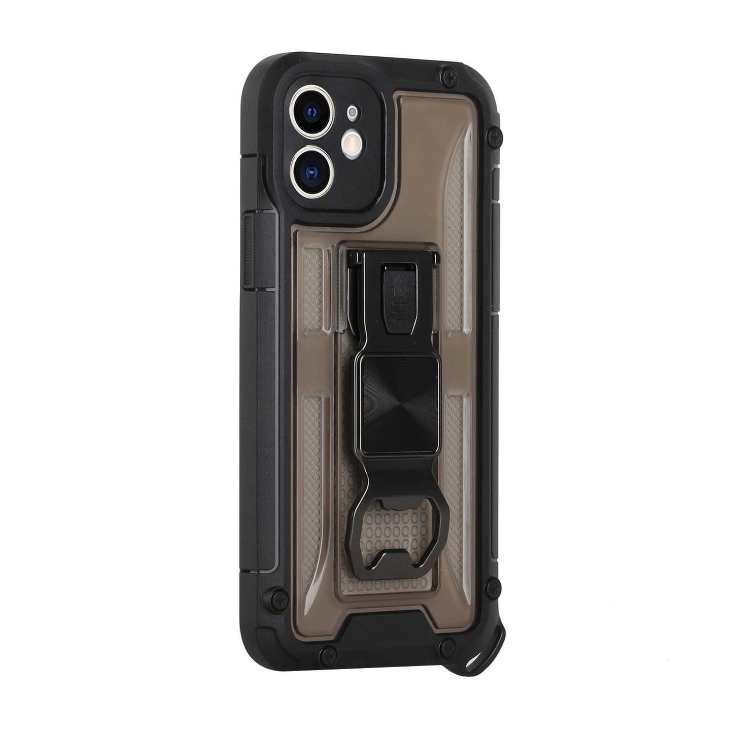 Apple iPhone 13 Pro 6.1 Opener Metal Magnetic Kickstand Hybrid Case Cover - Black (1102153)