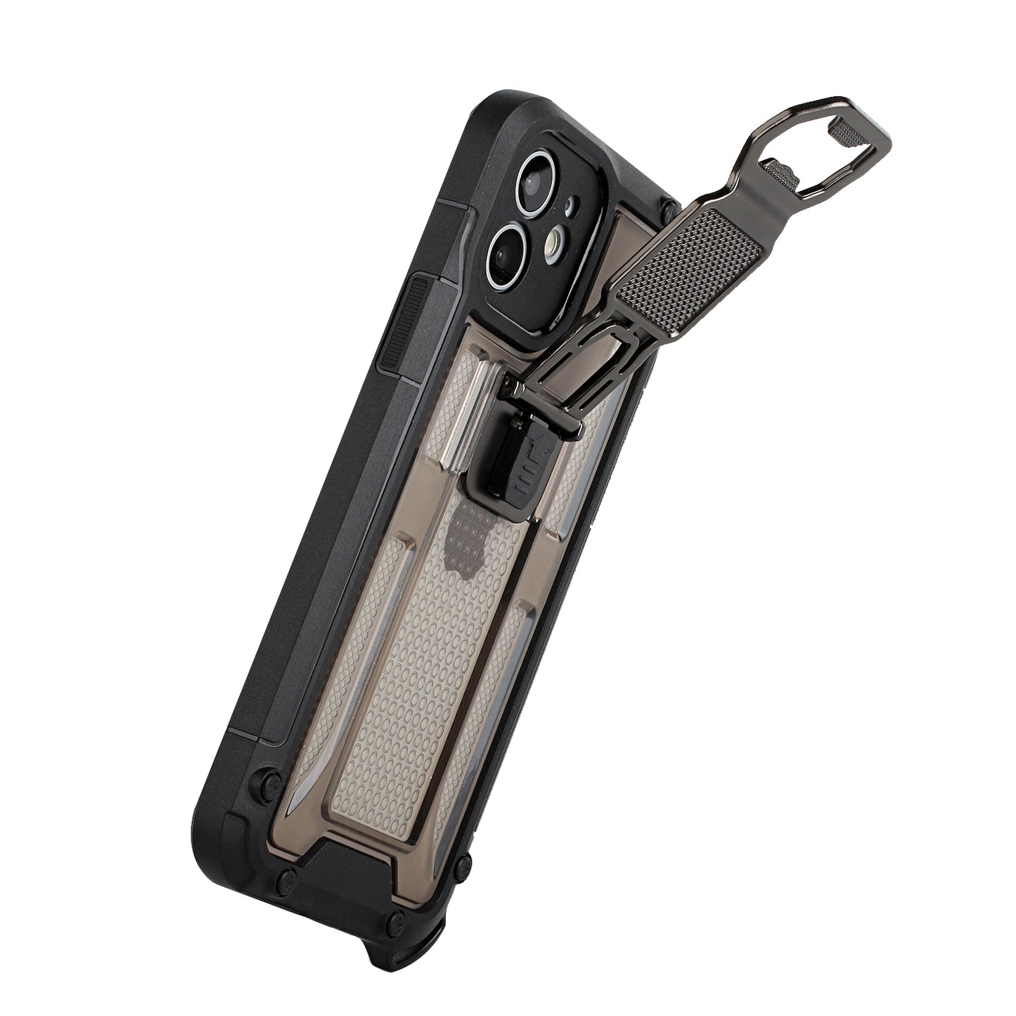 Apple iPhone 13 Pro 6.1 Opener Metal Magnetic Kickstand Hybrid Case Cover - Black (1102153)