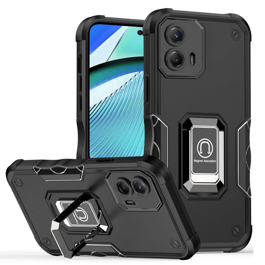 Motorola Moto G Power 5g 2024 OPTIMUM Magnetic Ring Stand Hybrid Case Cover - Black (1102826)