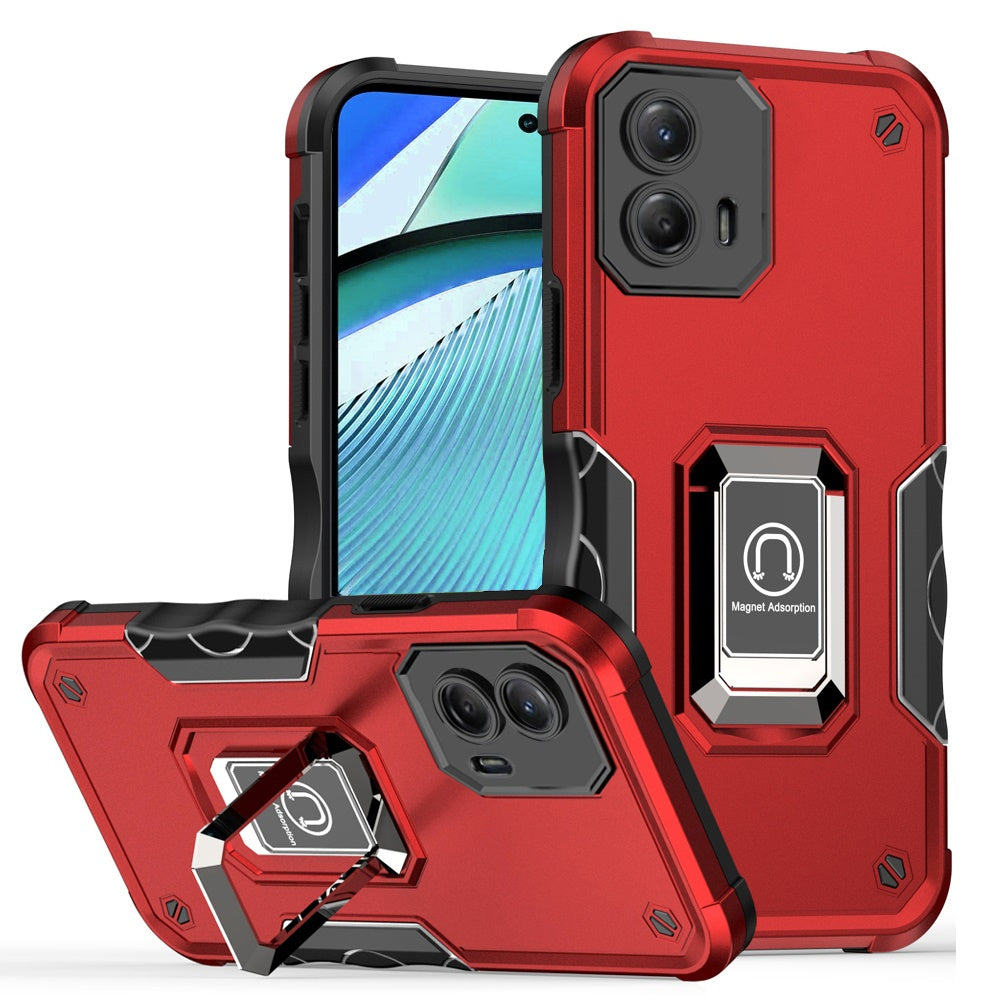 Motorola Moto G Power 5g 2024 OPTIMUM Magnetic Ring Stand Hybrid Case Cover - Red (1102828)