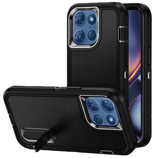 Motorola Moto G 5G 2025 PEAK 3in1 Toughest Hybrid with Stand Cover Case - Black/Black ( 1103360) (MSRP $49.99)
