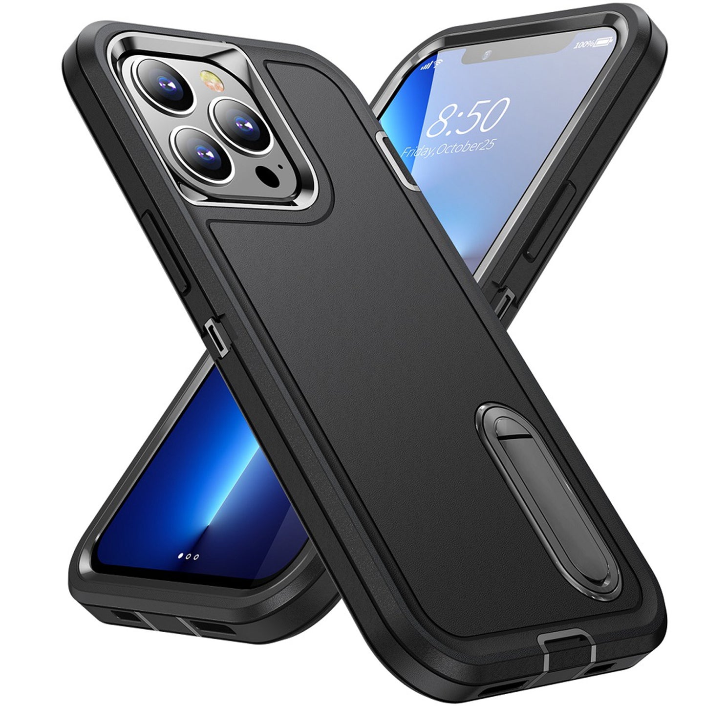 Apple iPhone 11 (XI6.1) PEAK 3in1 Toughest Hybrid with Stand Cover Case - Black/Black (1106737)