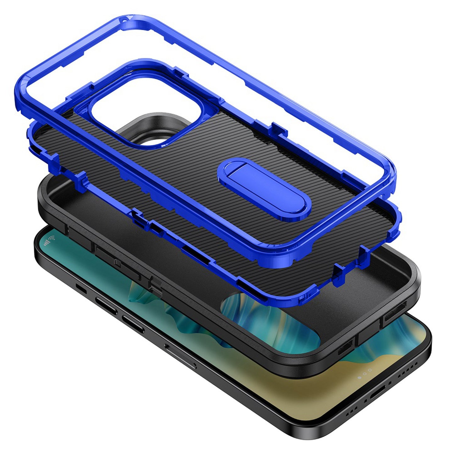 Apple iPhone 11 (XI6.1) PEAK 3in1 Toughest Hybrid with Stand Cover Case - Blue/Black (1106738)