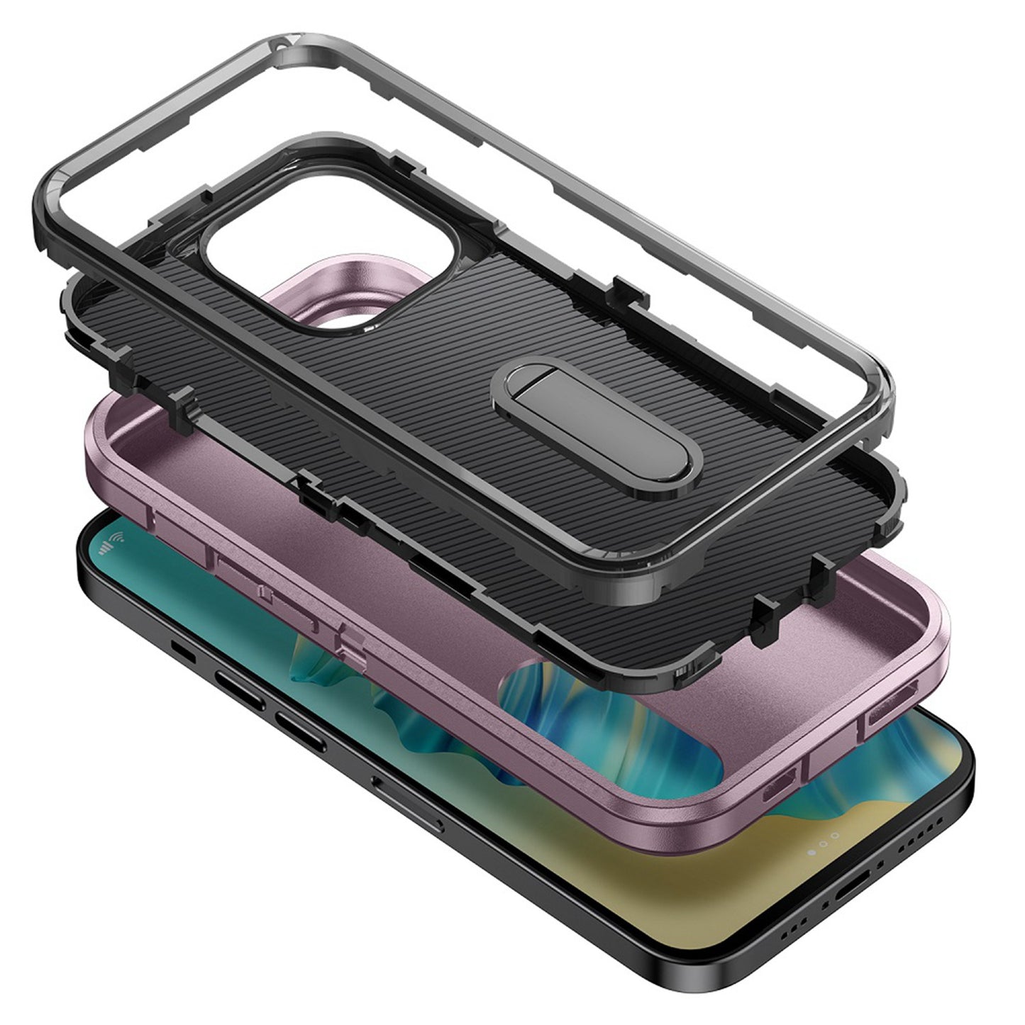 Apple iPhone 11 (XI6.1) PEAK 3in1 Toughest Hybrid with Stand Cover Case - Burgundy/Black (1106736)