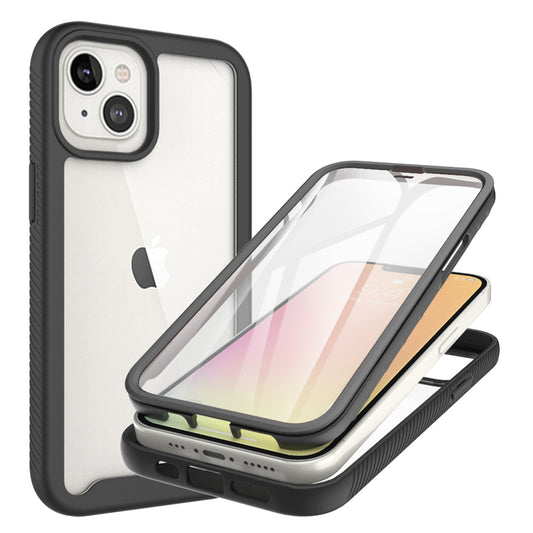 Apple iPhone 13 Pro 6.1 ShockProof Bumper Case with PET Screen Protector Case Cover - Clear/Black (1102296)