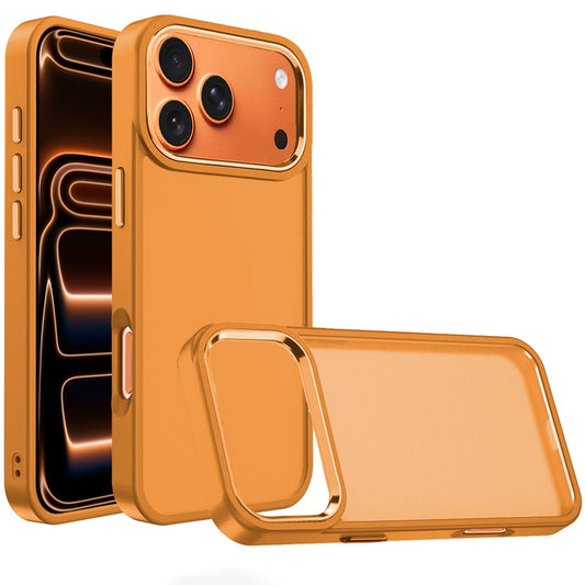 iPhone 17 Pro Max Polished Oil Thick Acrylic Metal Button Hybrid Case Cover - Cosmic Orange( 1107732) (MSRP $49.99)