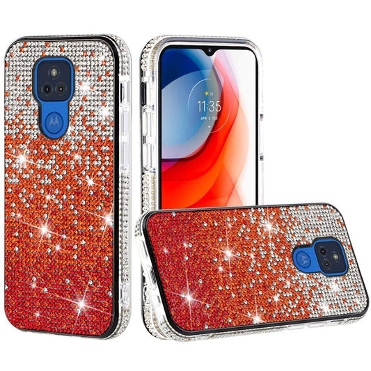Moto G Play 2021 Party Diamond Bumper Bling Hybrid Case Cover - Red (1101372)