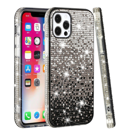 Apple iPhone 12 Pro Max 6.7 Party Diamond Bumper Bling Hybrid Case Cover - Black (1100755)