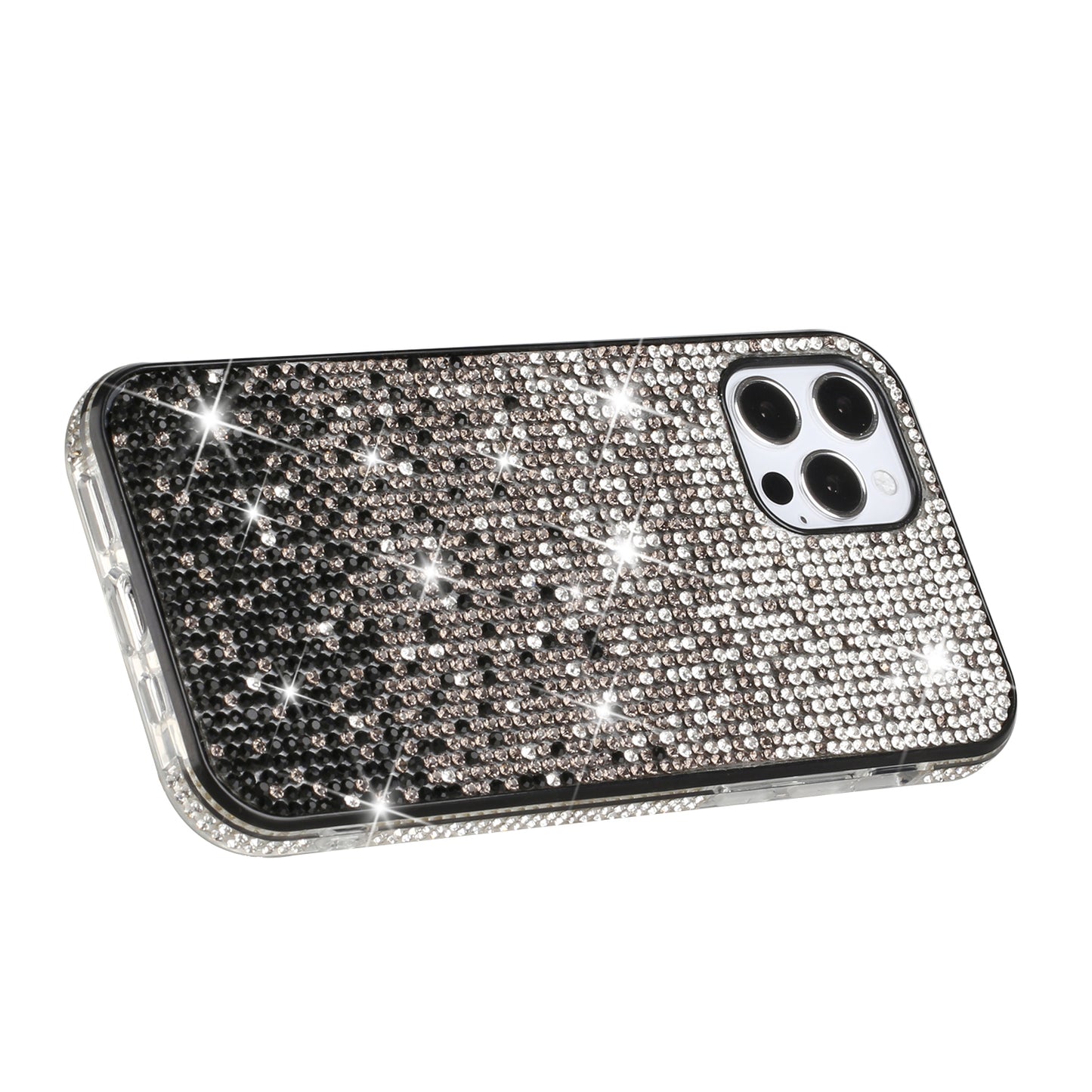 Apple iPhone 12 Pro Max 6.7 Party Diamond Bumper Bling Hybrid Case Cover - Black (1100755)