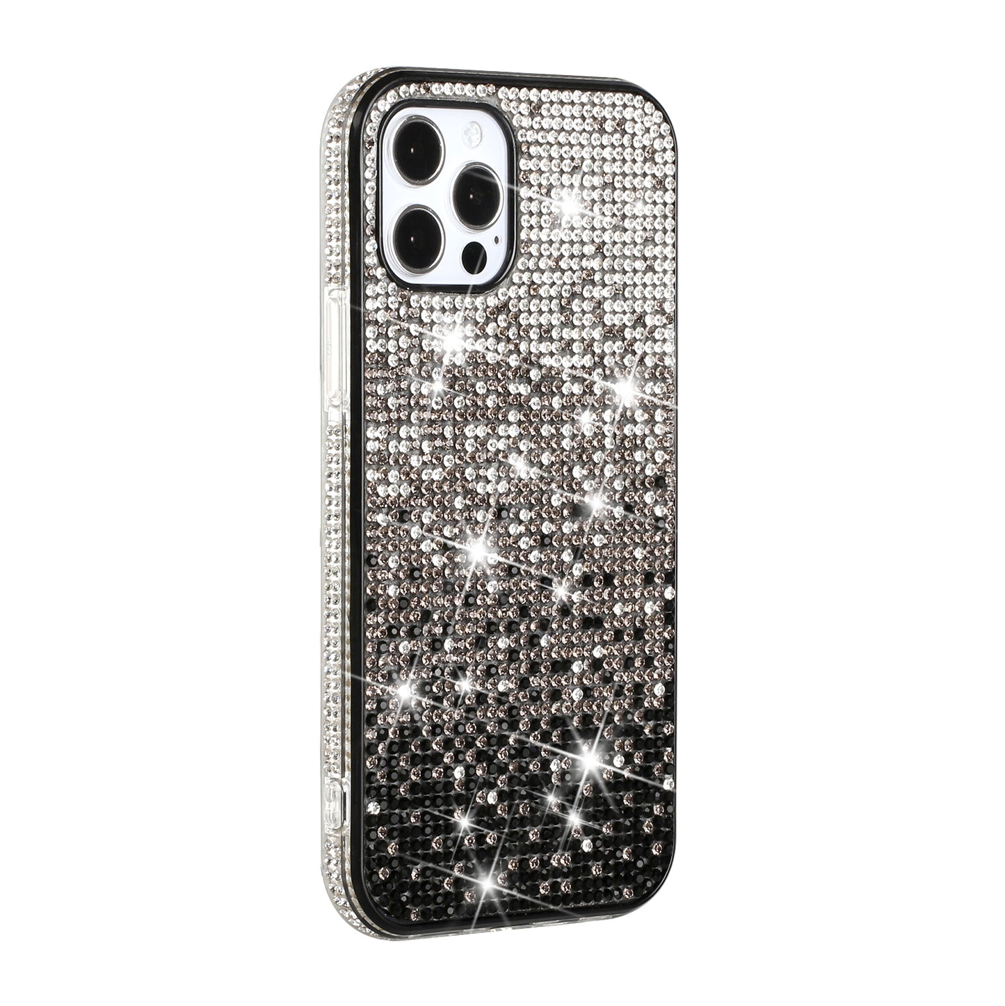 Apple iPhone 12 Pro Max 6.7 Party Diamond Bumper Bling Hybrid Case Cover - Black (1100755)