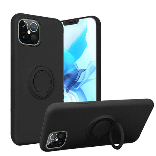 Apple iPhone 13 Pro 6.1 Magnetic Ring Holder Stand TPU Case Cover - Black (1101996)