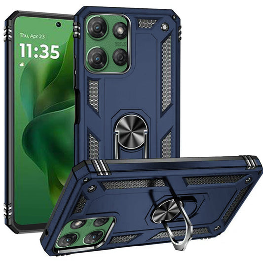 Motorola Moto G Power 5G 2025 Ring Magnetic Kickstand Hybrid Case Cover - Blue (1102631)