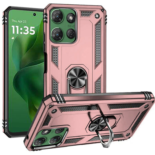 Motorola Moto G Power 5G 2025 Ring Magnetic Kickstand Hybrid Case Cover - Rose Gold (1102634)