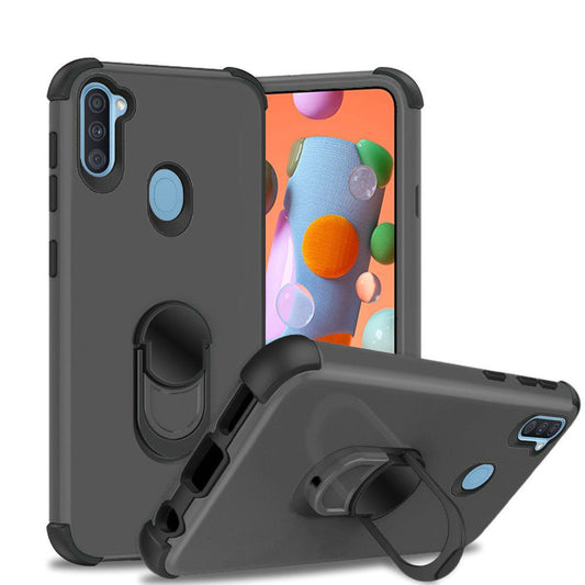 Samsung Galaxy A11 King Ring Magnetic Kickstand Case Cover - Grey (110076)