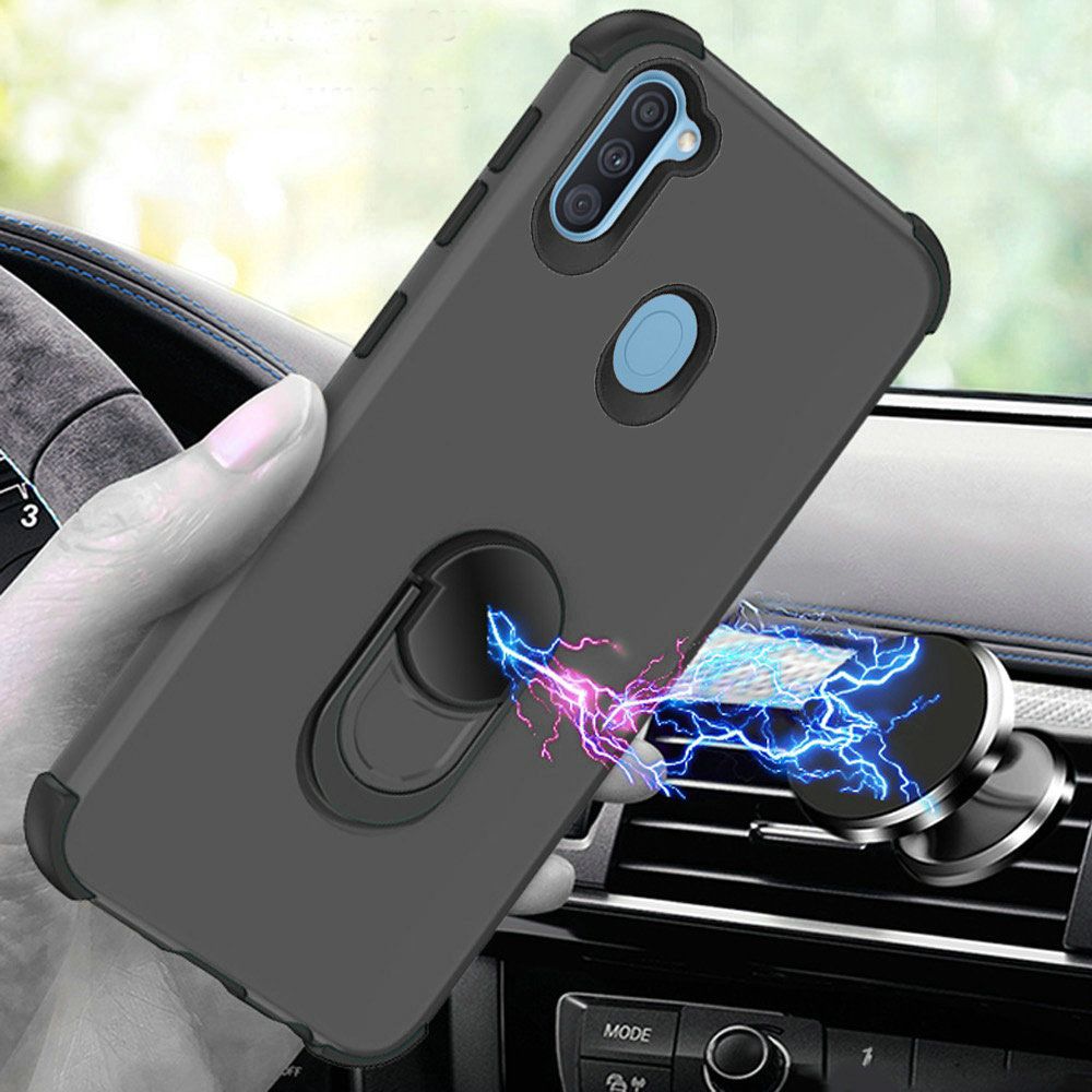 Samsung Galaxy A11 King Ring Magnetic Kickstand Case Cover - Grey (110076)