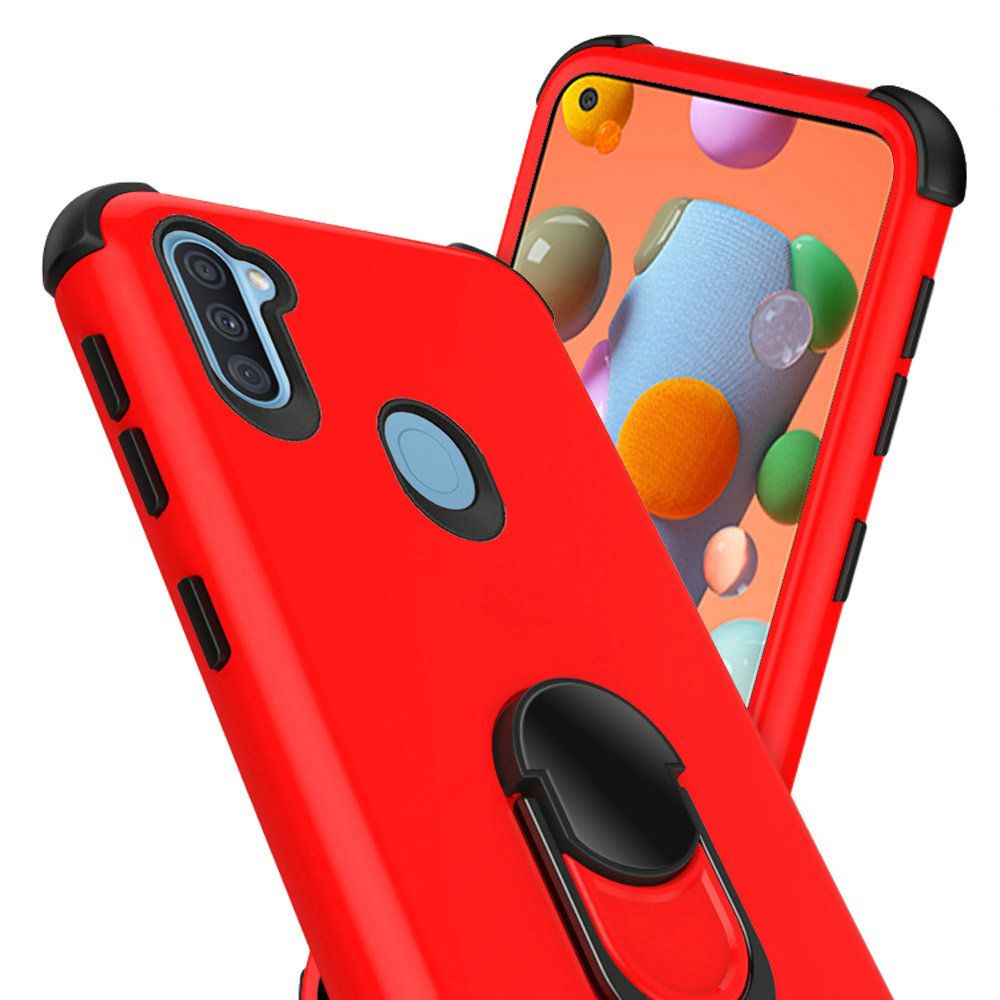 Samsung Galaxy A11 King Ring Magnetic Kickstand Case Cover - Red (110077)