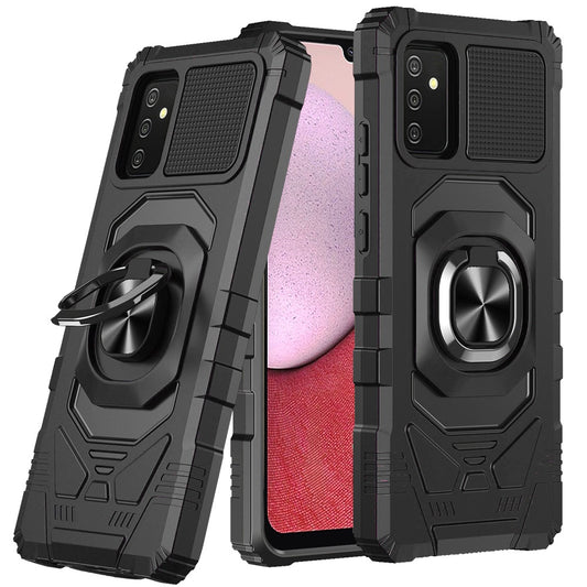 Samsung A14 5G Robotic Hybrid with Magnetic Ring Stand Case Cover - Black (1107697)