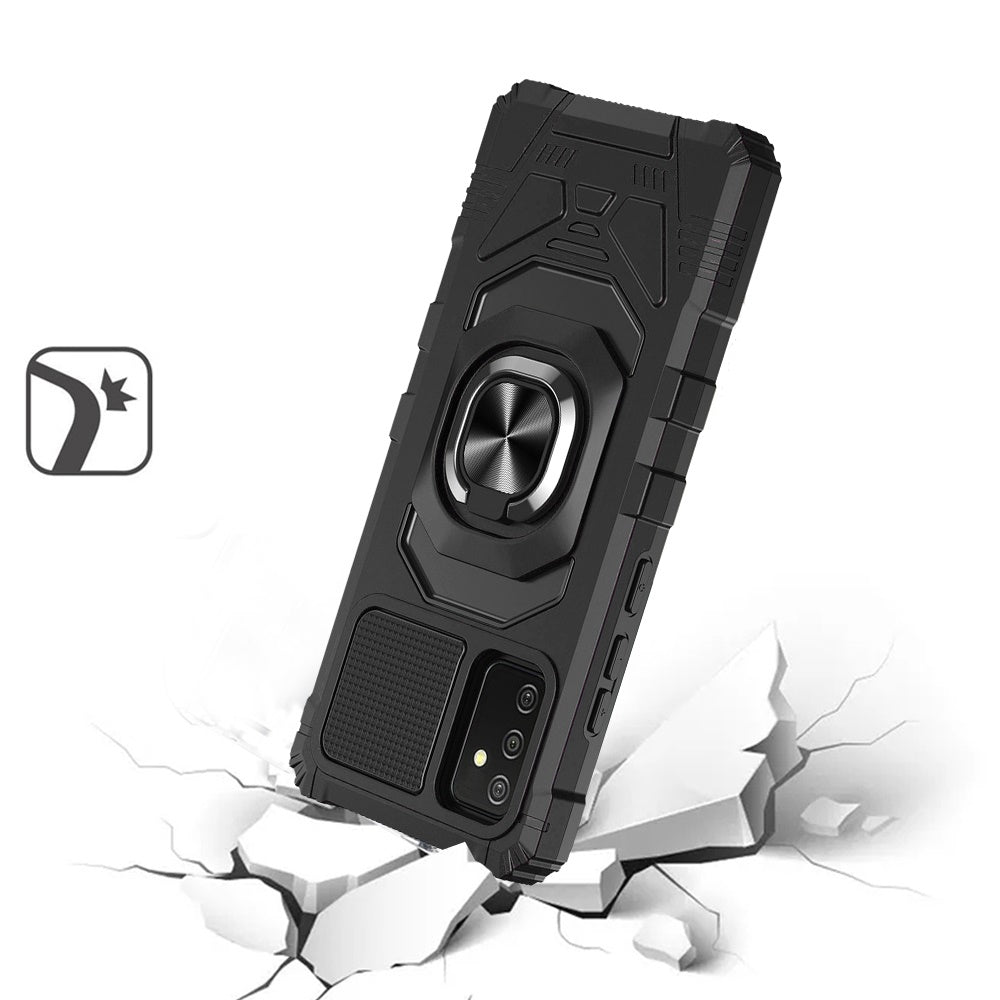 Samsung A54 Robotic Hybrid with Magnetic Ring Stand Case Cover - Black (1107734)