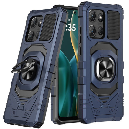 Moto G Stylus 5G 2025 Robotic Hybrid with Magnetic Ring Stand Case Cover - Dark Blue  (1102860)