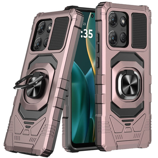 Moto G Stylus 5G 2025 Robotic Hybrid with Magnetic Ring Stand Case Cover - Rose Gold  (1102863)