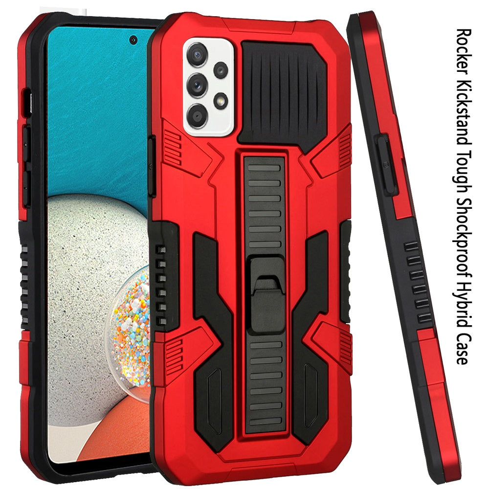 Samsung A53 5G Rocker Kickstand Tough Shockproof Hybrid Case Cover - Red (1103542)