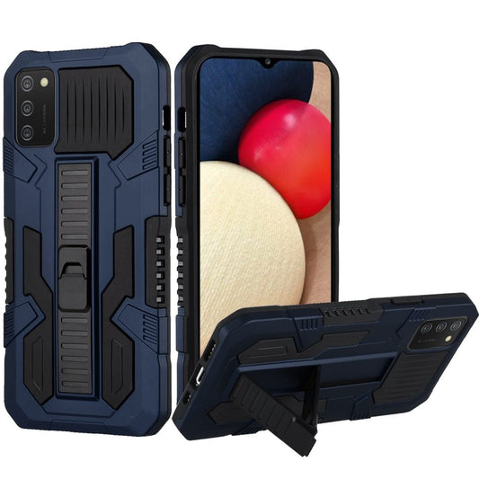 Samsung A02s Rocker Kickstand Tough Shockproof Hybrid Case Cover - Dark Blue (1100923)