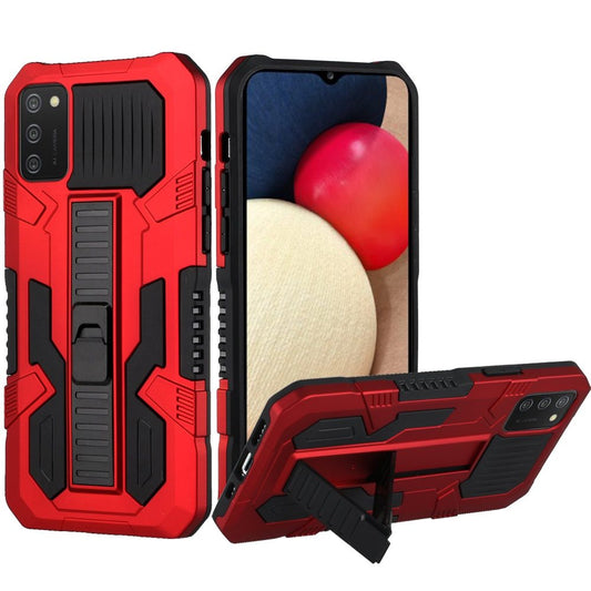Samsung A02s Rocker Kickstand Tough Shockproof Hybrid Case Cover - Red (1100924)