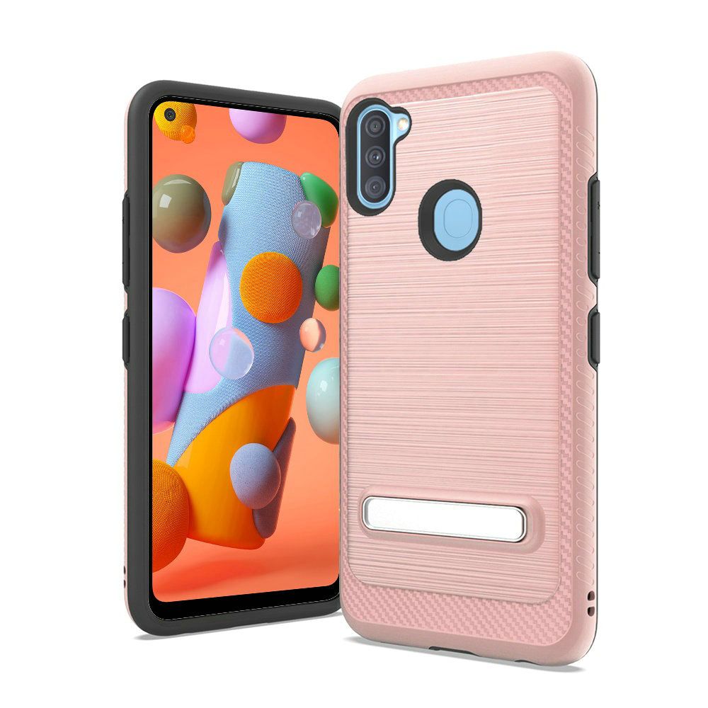 Samsung Galaxy A11  Hybrid Edged Lining magnetic kickstand - Rose Gold (10047)
