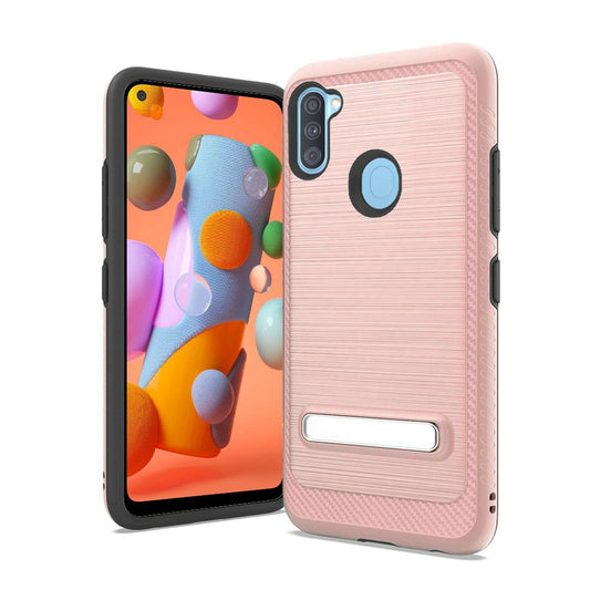 Samsung Galaxy A11  Hybrid Edged Lining magnetic kickstand - Rose Gold (10047)
