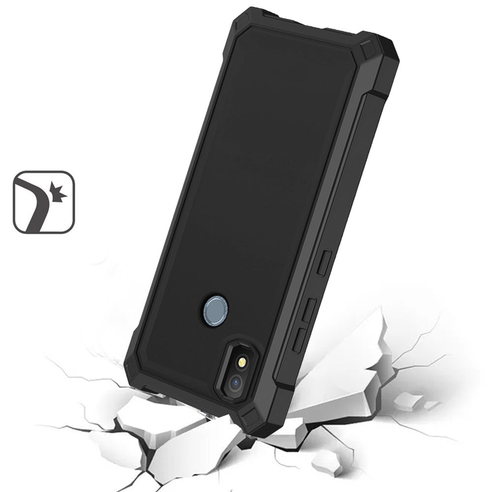 Cricket Icon 4 Shell Matte Finish Hybrid Case Cover - Black (1105169)