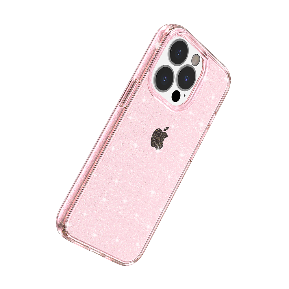 Apple iPhone 13 Pro Glitter Ultra Thick 3mm Transparent Hybrid Case Cover - Pink (1102782)