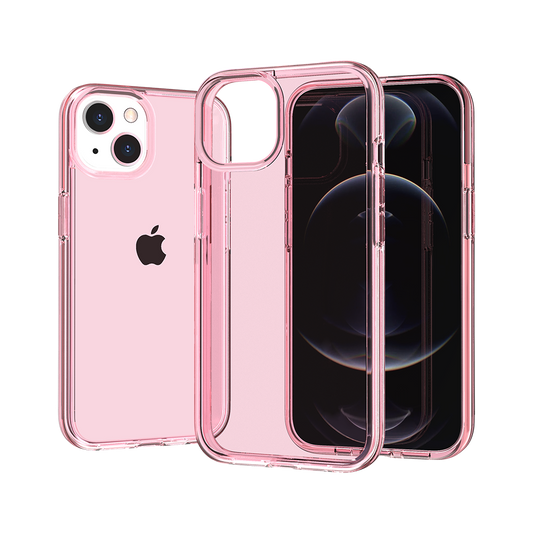 Apple iPhone 13 Pro Sturdy Ultra Thick 3mm Transparent Hybrid Case Cover - Pink (1102785)