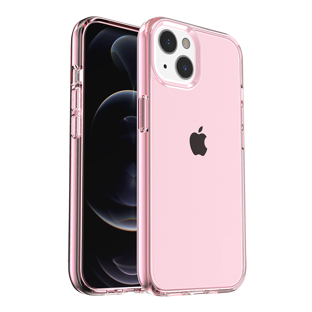 Apple iPhone 14 MAX Sturdy Ultra Thick 3mm Transparent Hybrid Case Cover - Pink (1104633)