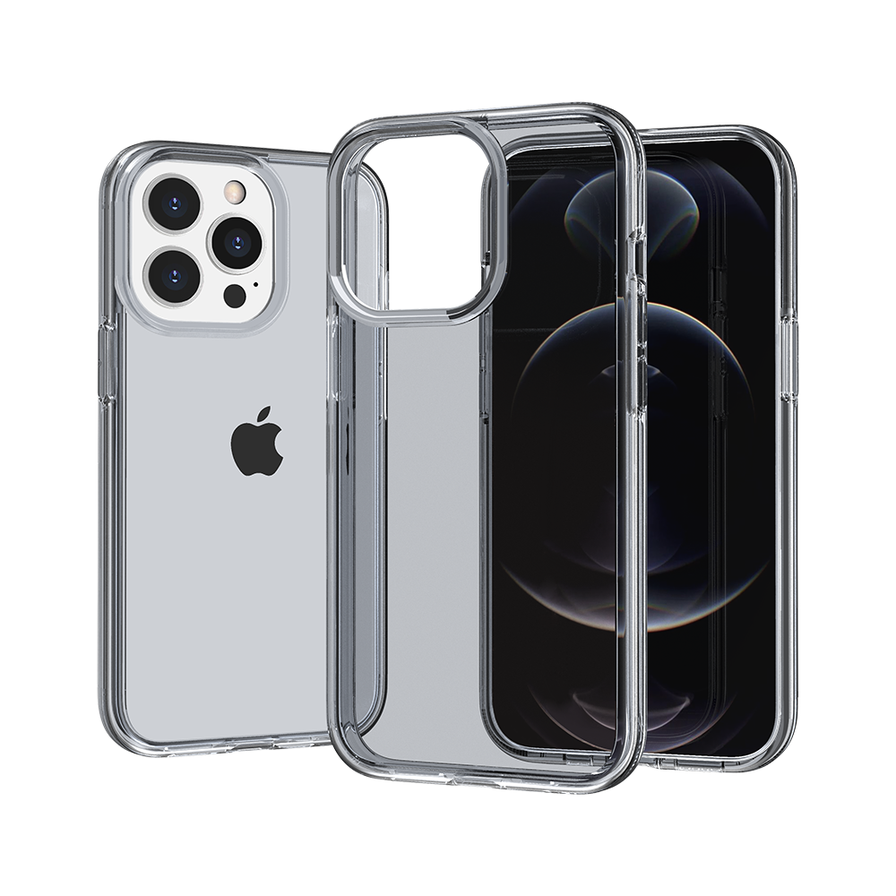 Apple iPhone 13 Pro Sturdy Ultra Thick 3mm Transparent Hybrid Case Cover - Smoke (1102786)