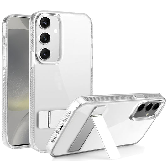 Samsung Galaxy s24 Sturdy Metal Kickstand Premium Transparent 2.0mm Thick PC TPU - Clear (1106553)