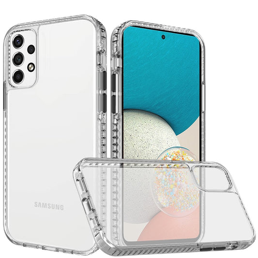 Samsung A53 5G Thick Diamond Design Edged Colorful Buttons Hybrid Case Cover - Clear/Black (1103543)