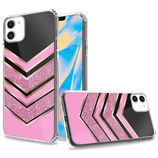 Apple iPhone 12 5.4 inch Trendy Electroplated Design on Ultra Thick Hybrid - Chevron (10287)