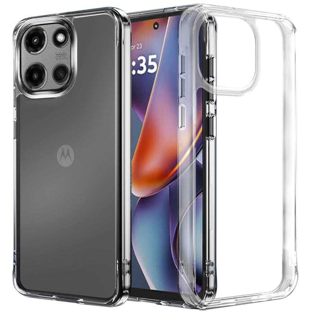 Motorola Moto G 5G 2025 PURE CRYSTAL Transparent Thick 2.0mm ShockProof Chromed Buttons Case Cover - Clear  ( 1103607) (MSRP $49.99)