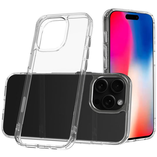 iPhone 16 Pro 6.3 inch PURE CRYSTAL Transparent Thick 2.0mm ShockProof Chromed Buttons Case Cover - Clear (1107198)